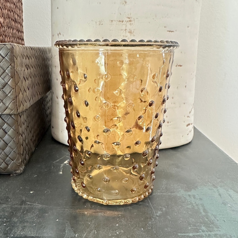 Hobnail Light Brown Glass Vase - Picture 12 of 16